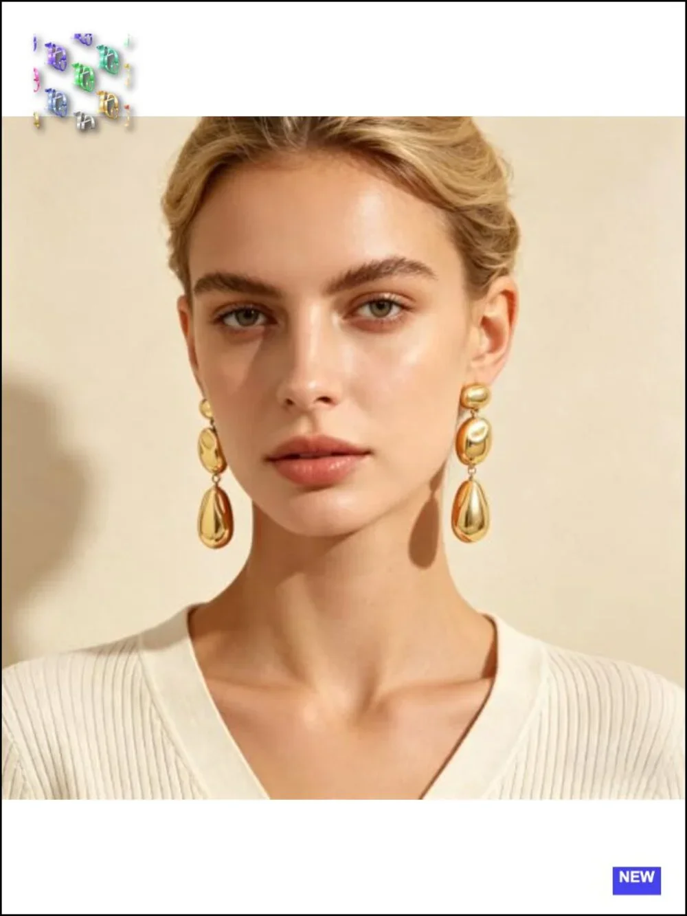 Geometric Chunky Dangle Earrings Gold Plated Drop Earrings for Women Statement